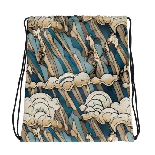 Art Nouveau Undertow on a Drawstring Bag
