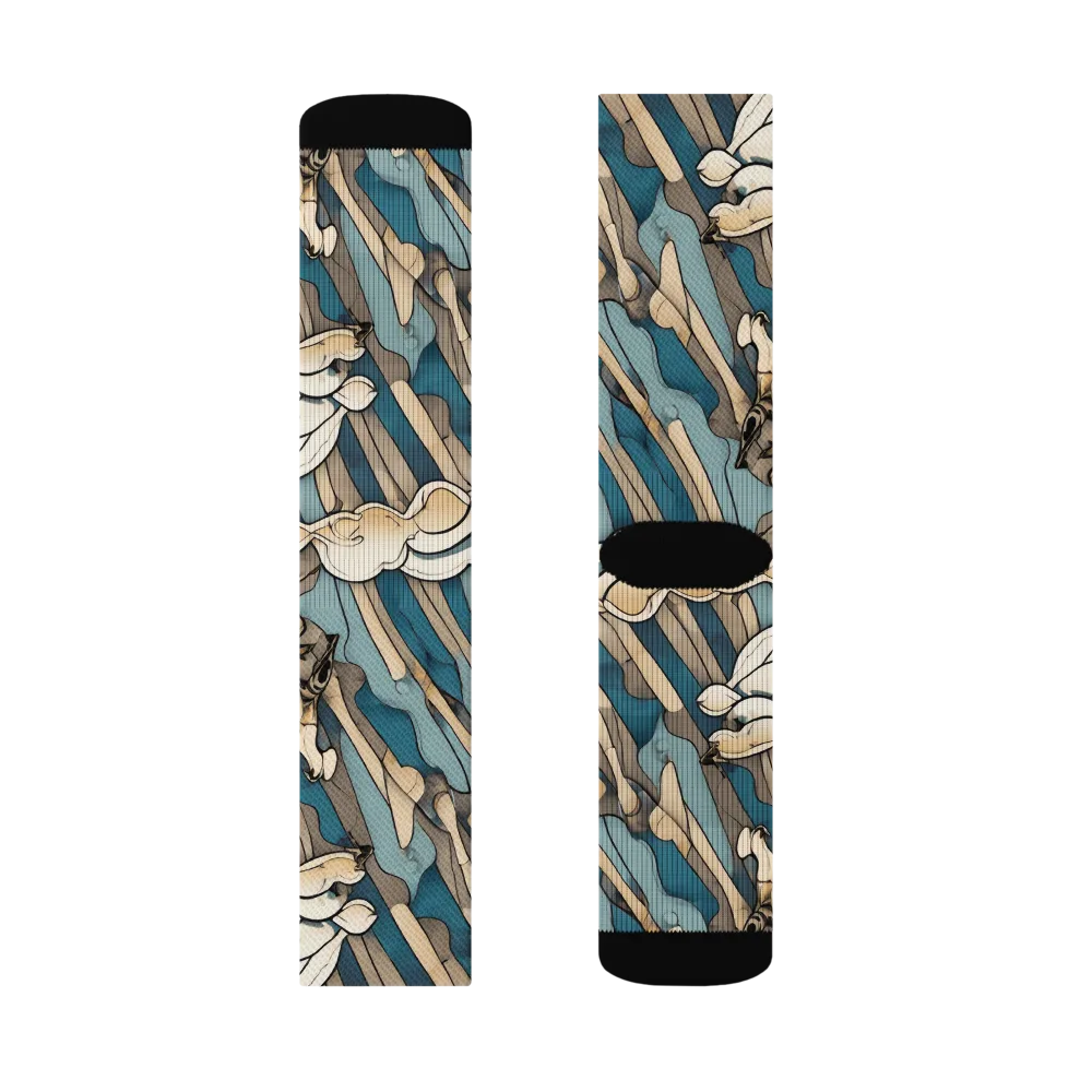 Art Nouveau Undertow on Socks — Left Sock