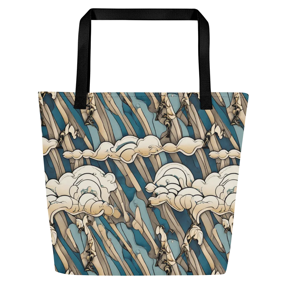 Art Nouveau Undertow on Large Tote Bag W/ Pocket — Front