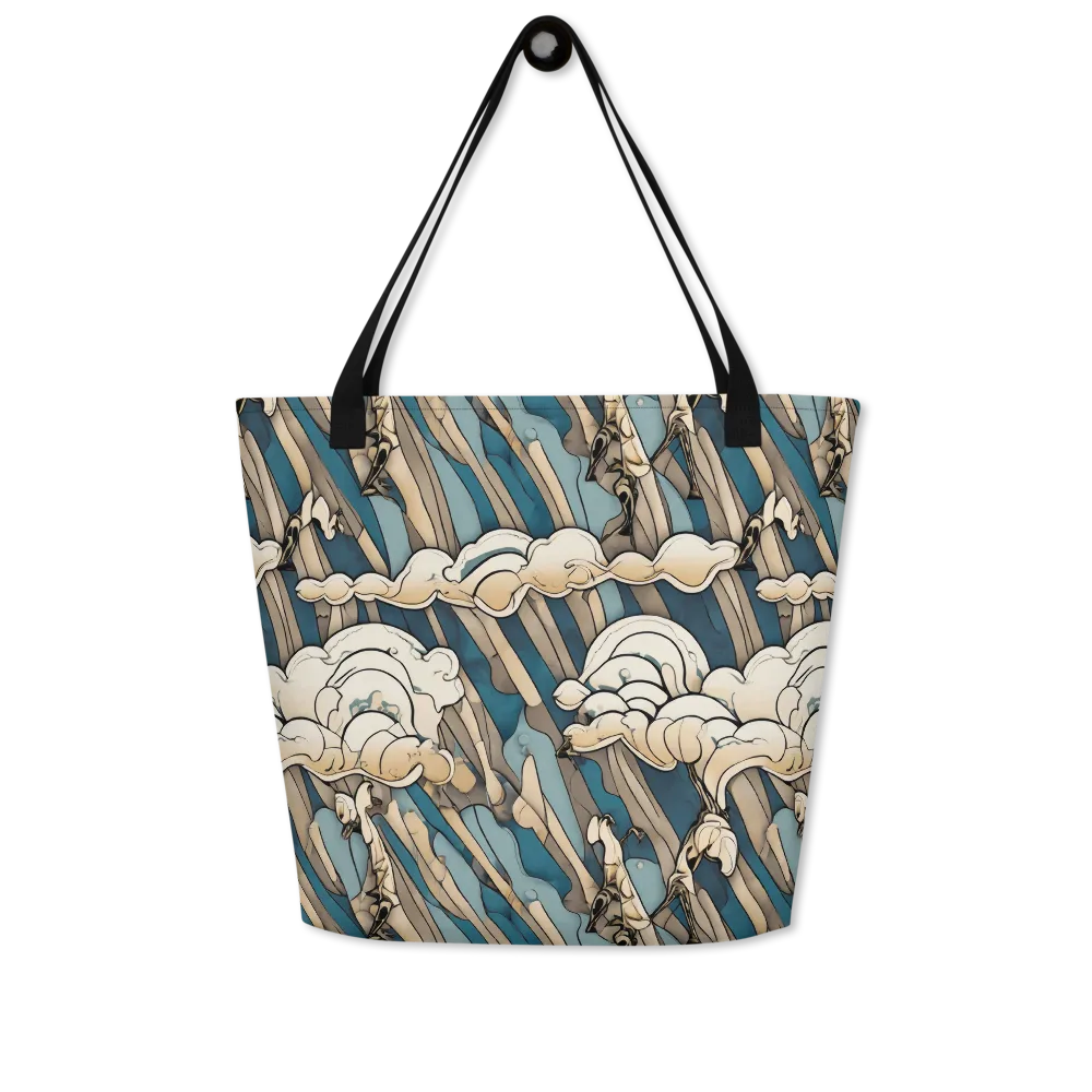 Art Nouveau Undertow on Large Tote Bag W/ Pocket — Front
