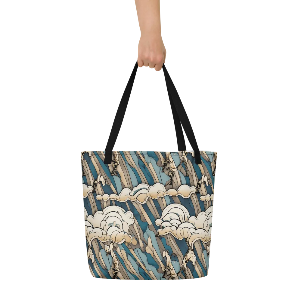 Art Nouveau Undertow on Large Tote Bag W/ Pocket — Front