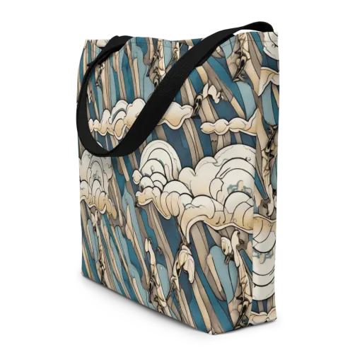 Art Nouveau Undertow on a Large Tote Bag W/ Pocket