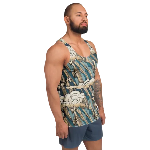 Art Nouveau Undertow on a Men's Tank Top