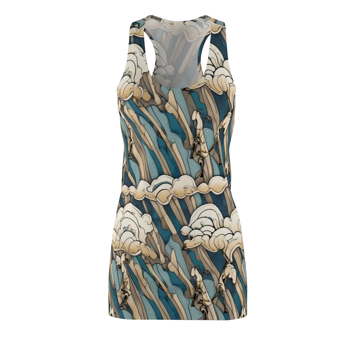 Art Nouveau Undertow on Racerback Dress — Front