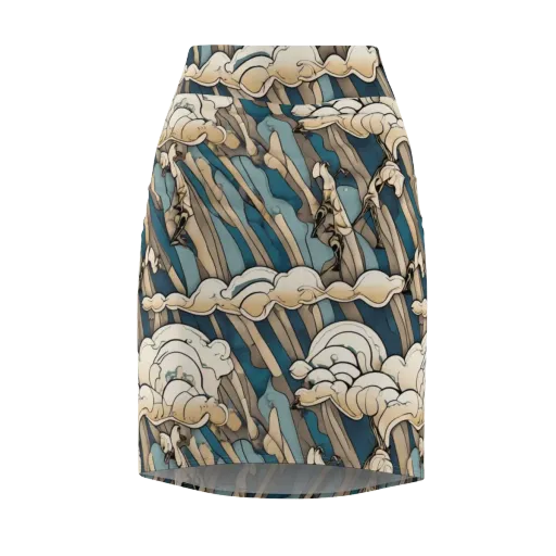 Art Nouveau Undertow on a Pencil Skirt