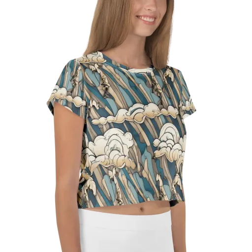 Art Nouveau Undertow on a Crop Tee
