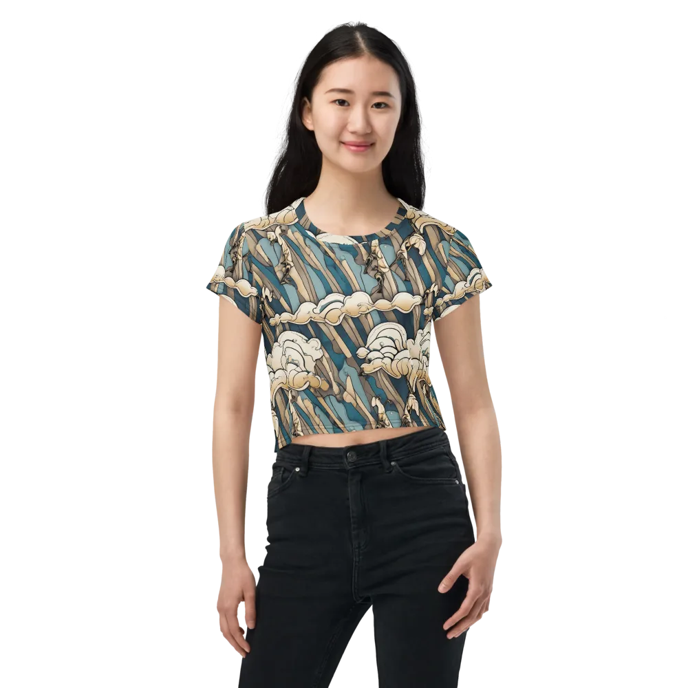 Art Nouveau Undertow on Crop Tee — Front