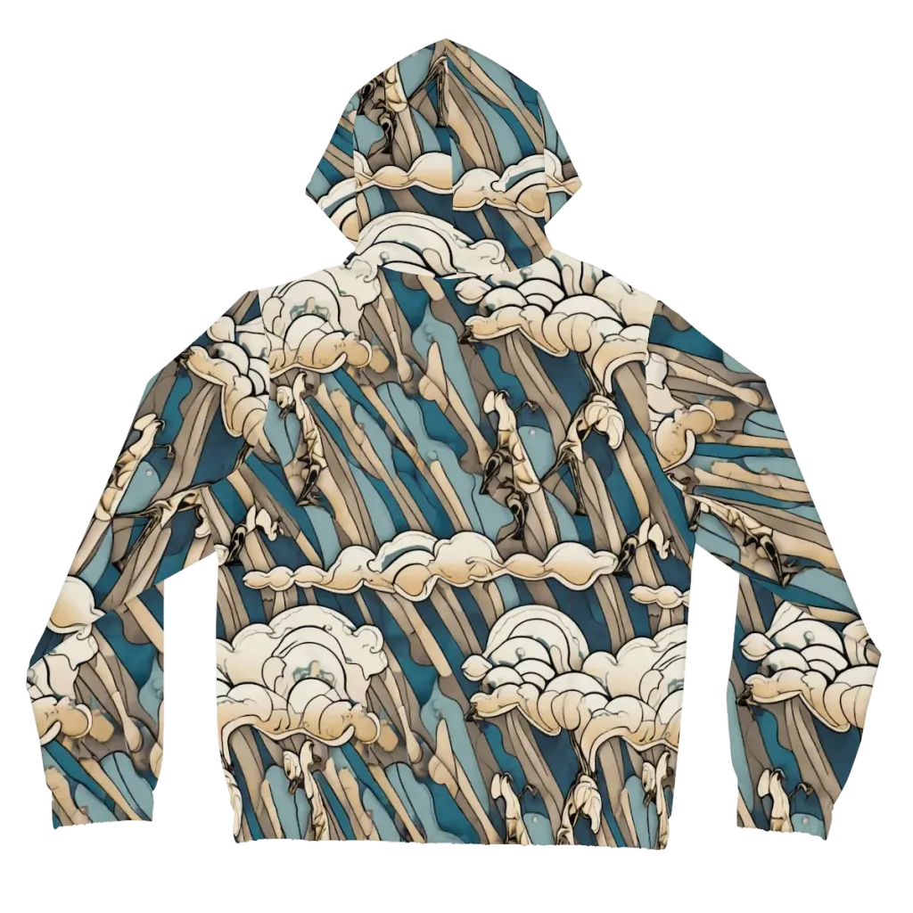 Art Nouveau Undertow on Women's Full-Zip Hoodie — Back
