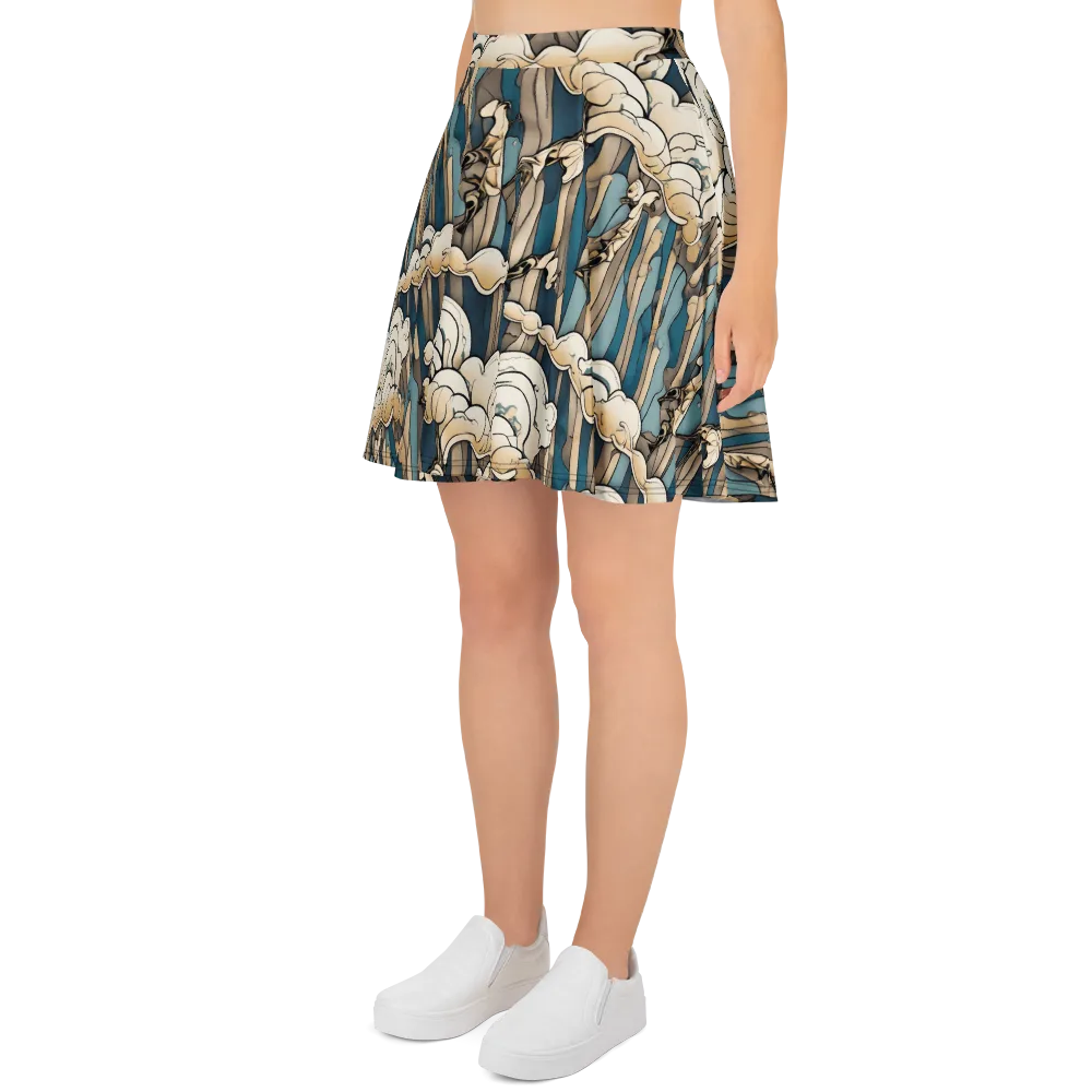 Art Nouveau Undertow on Skater Skirt — Left