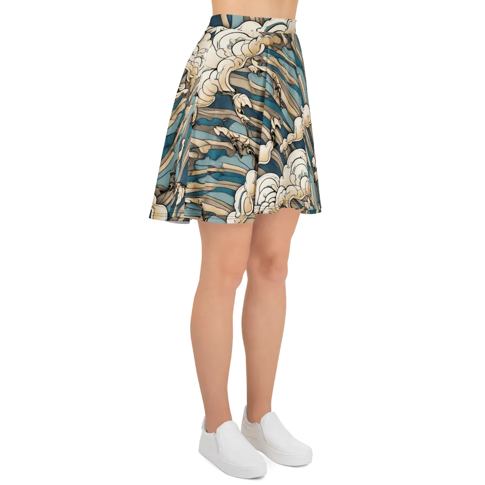 Art Nouveau Undertow on Skater Skirt — Right