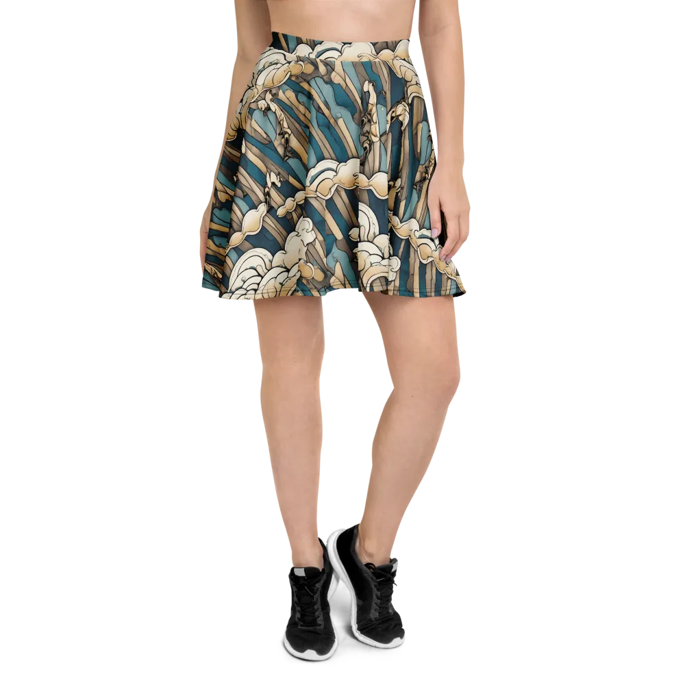 Art Nouveau Undertow on Skater Skirt — Front