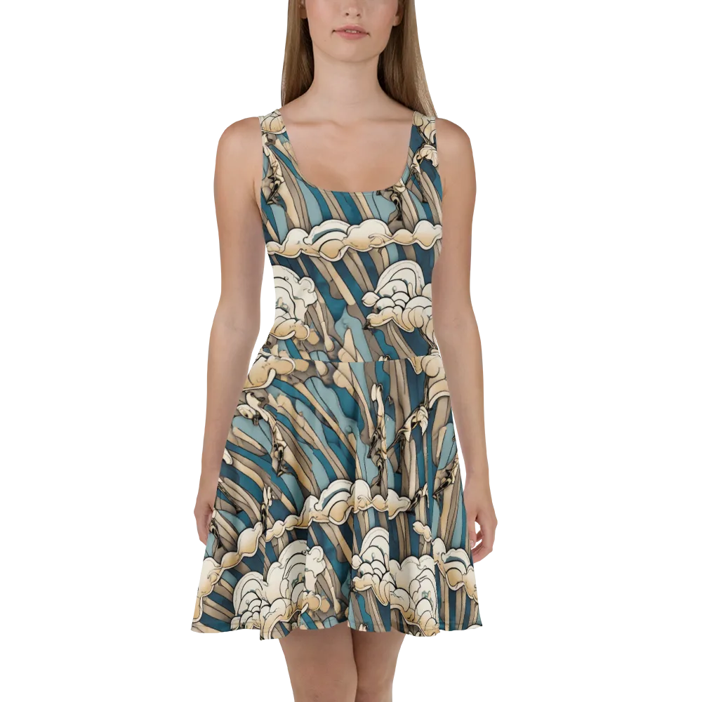 Art Nouveau Undertow on Skater Dress — Front