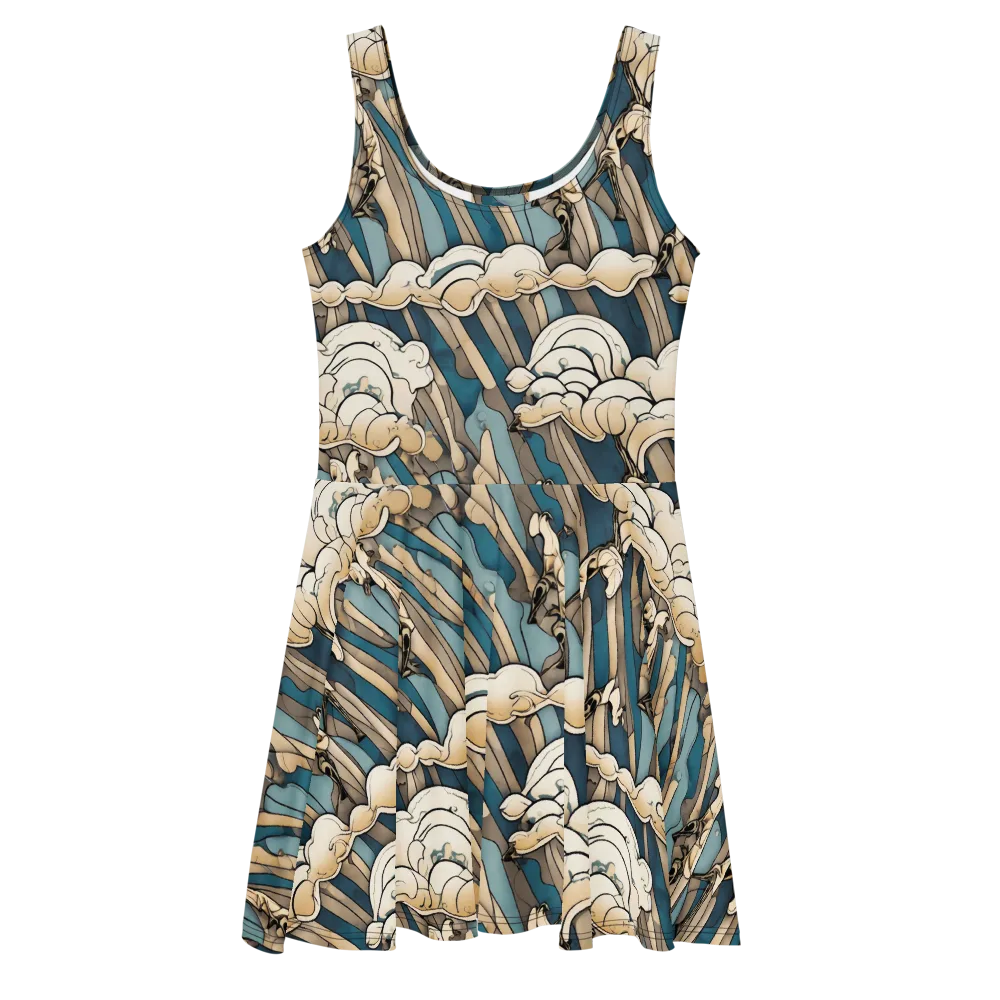 Art Nouveau Undertow on Skater Dress — Front