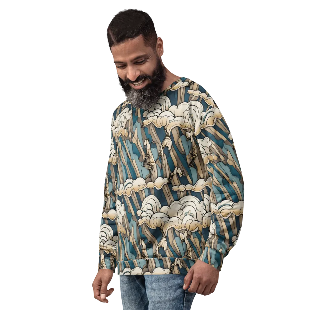 Art Nouveau Undertow on Sweatshirt — Left Front
