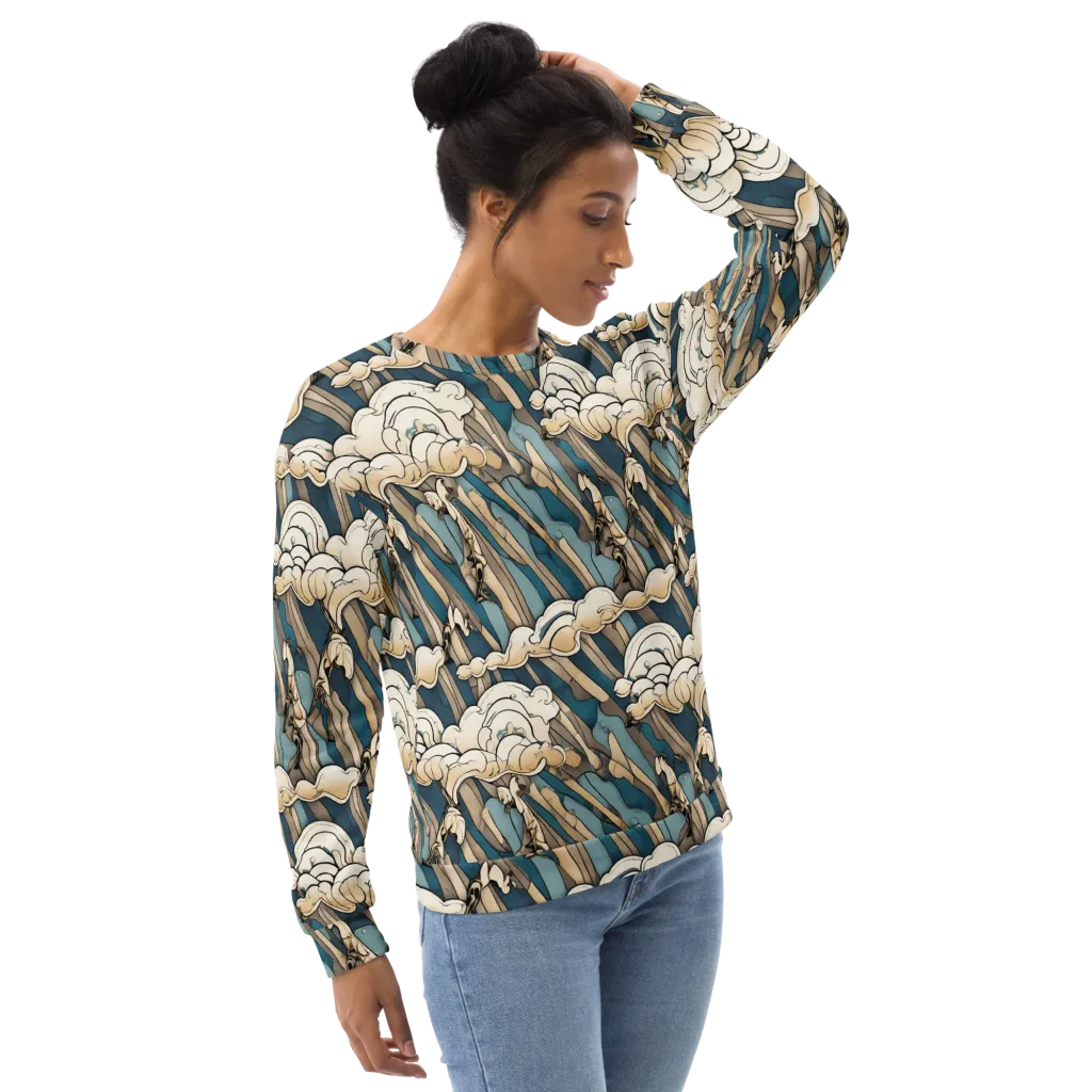 Art Nouveau Undertow on Sweatshirt — Right Front