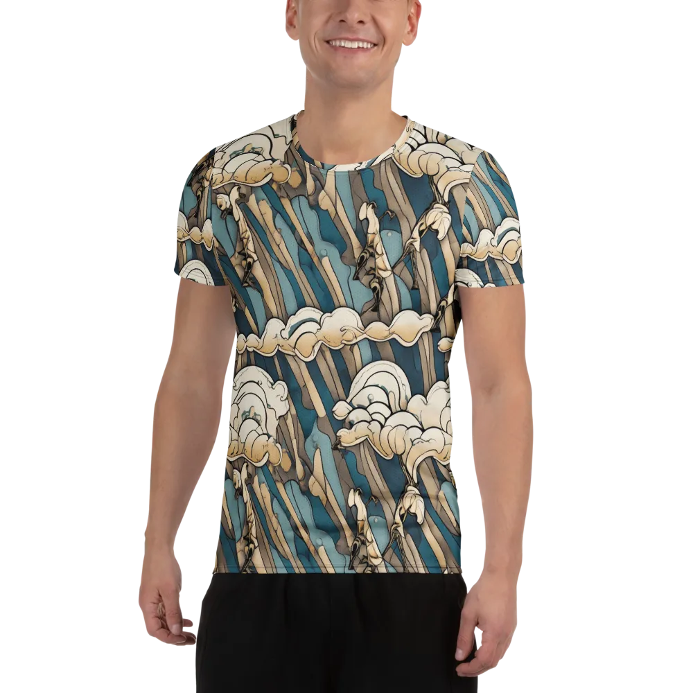 Art Nouveau Undertow on Men's Athletic T-Shirt — Front