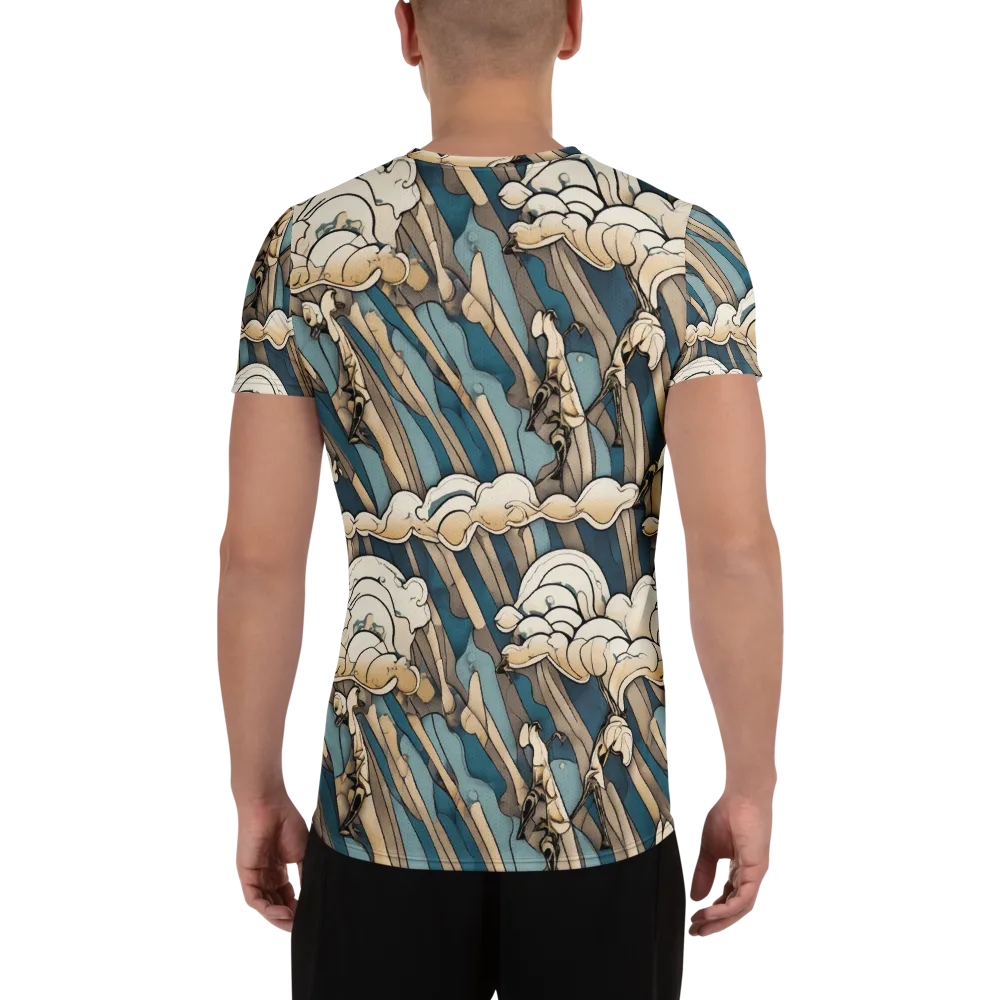 Art Nouveau Undertow on Men's Athletic T-Shirt — Back
