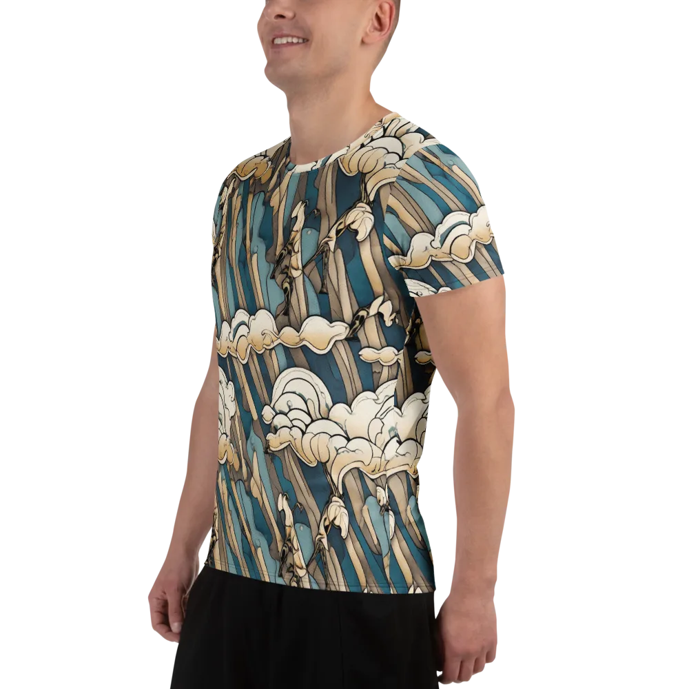 Art Nouveau Undertow on Men's Athletic T-Shirt — Left