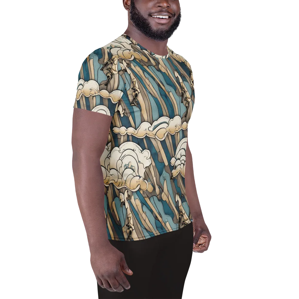 Art Nouveau Undertow on Men's Athletic T-Shirt — Right