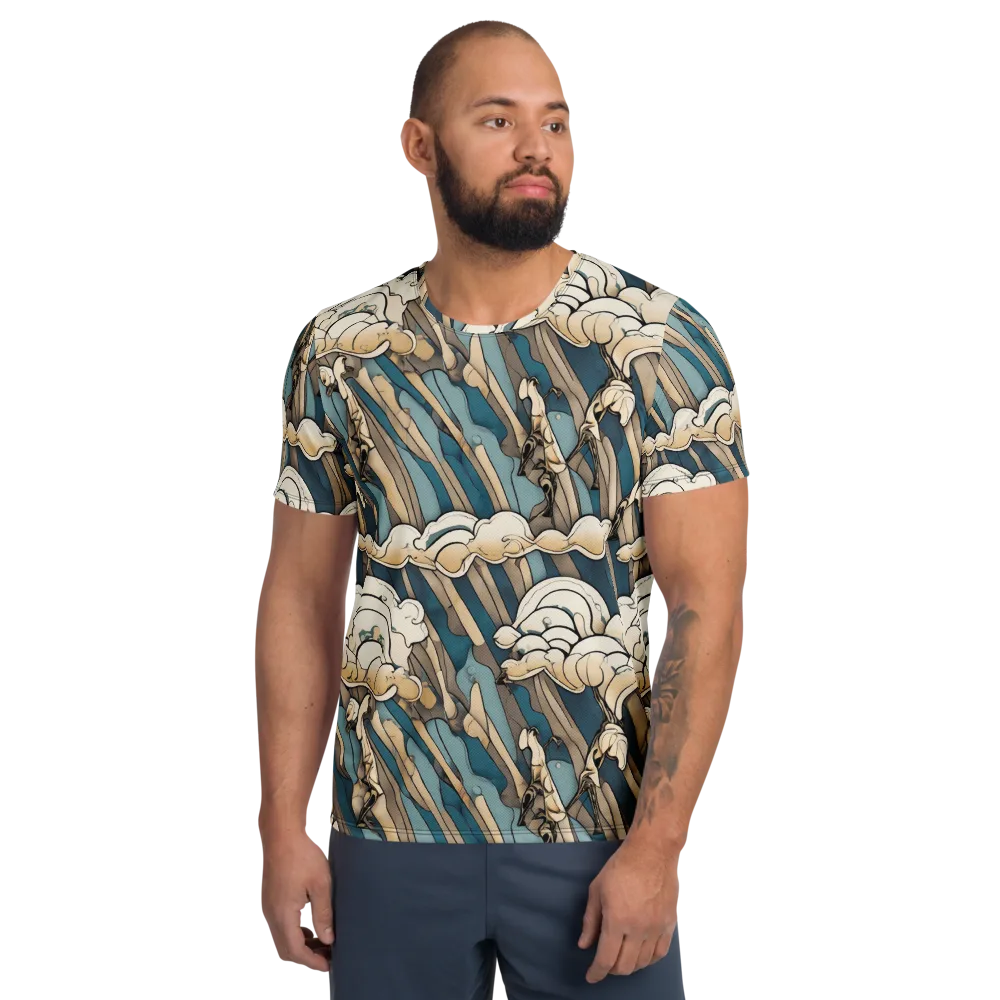 Art Nouveau Undertow on Men's Athletic T-Shirt — Front