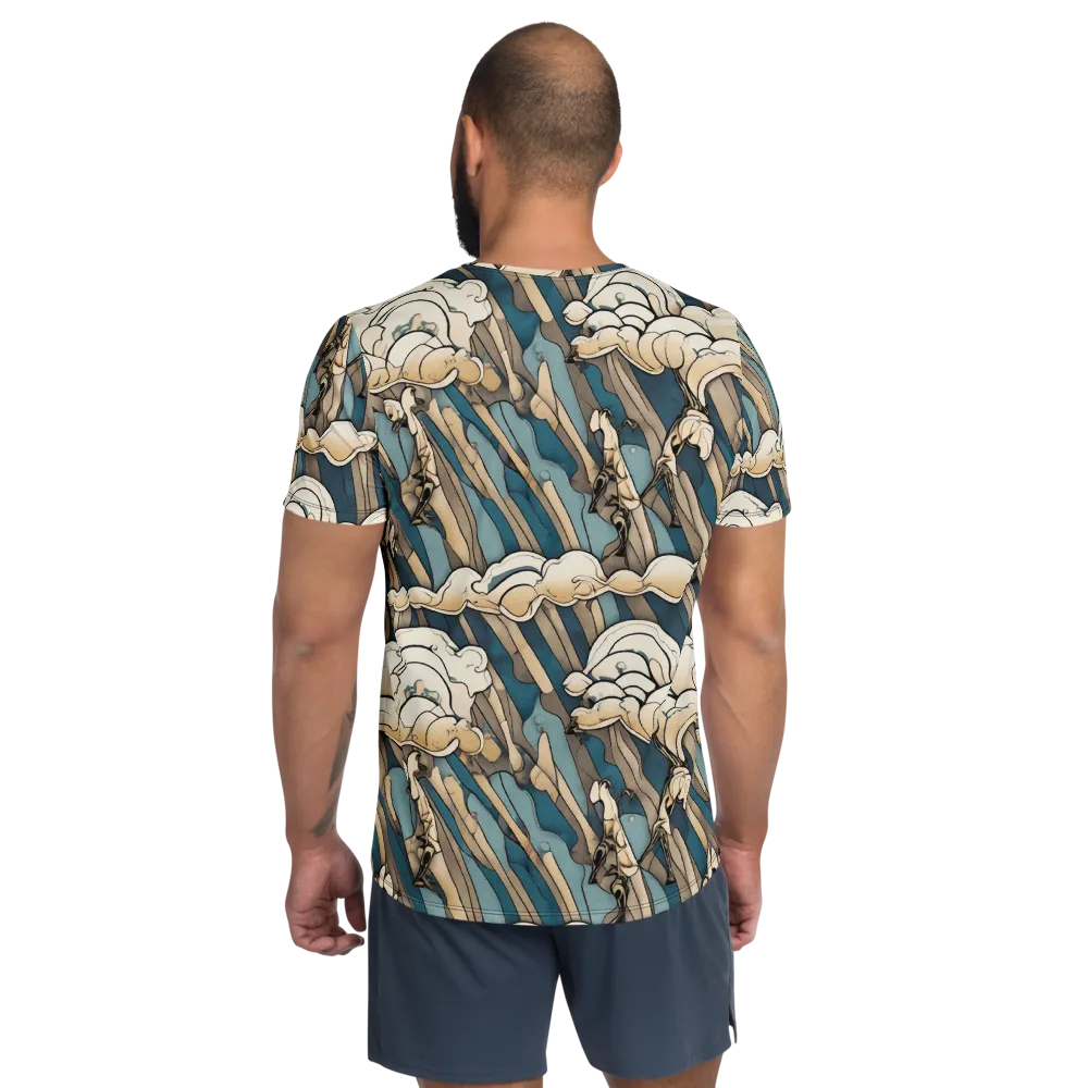 Art Nouveau Undertow on Men's Athletic T-Shirt — Back