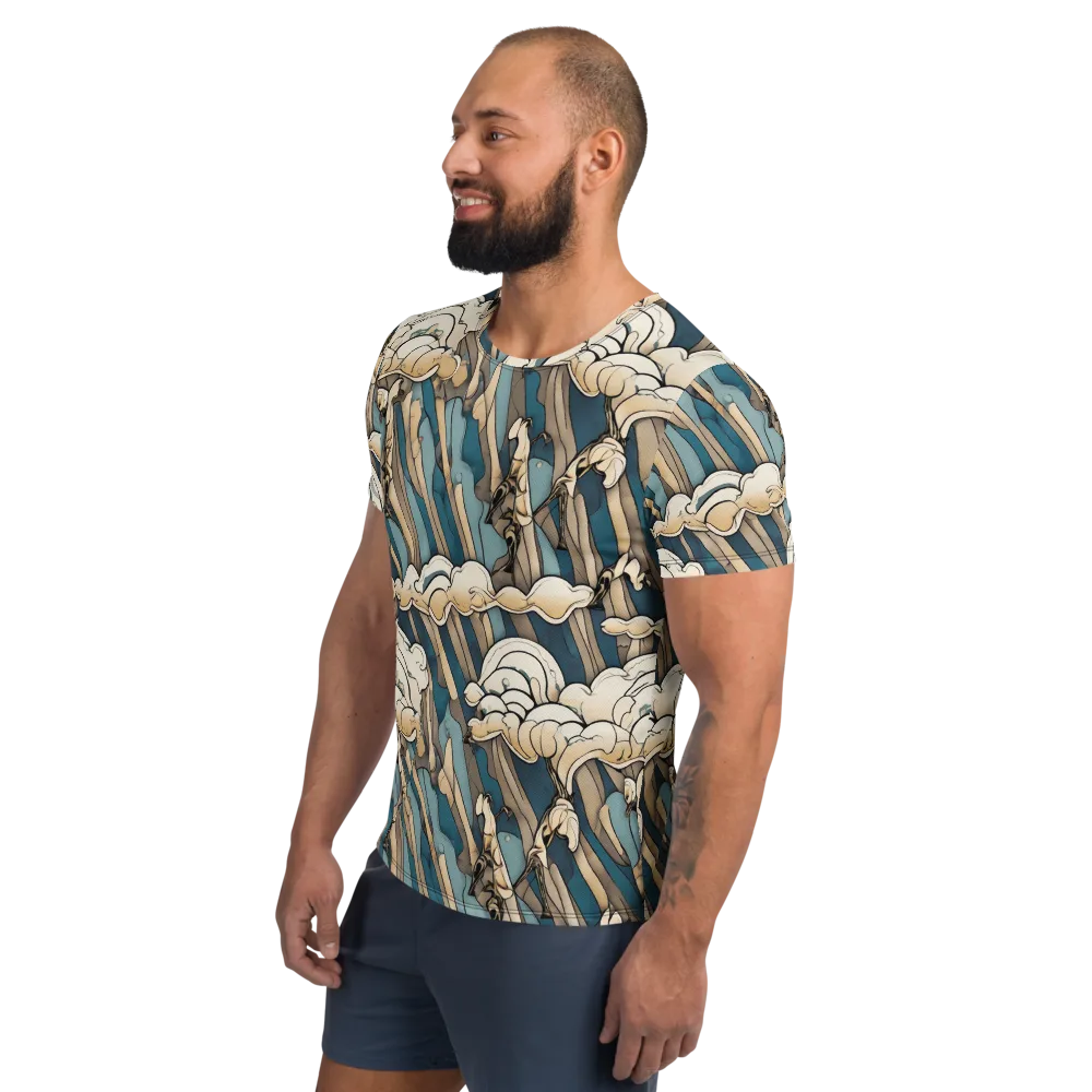Art Nouveau Undertow on Men's Athletic T-Shirt — Left