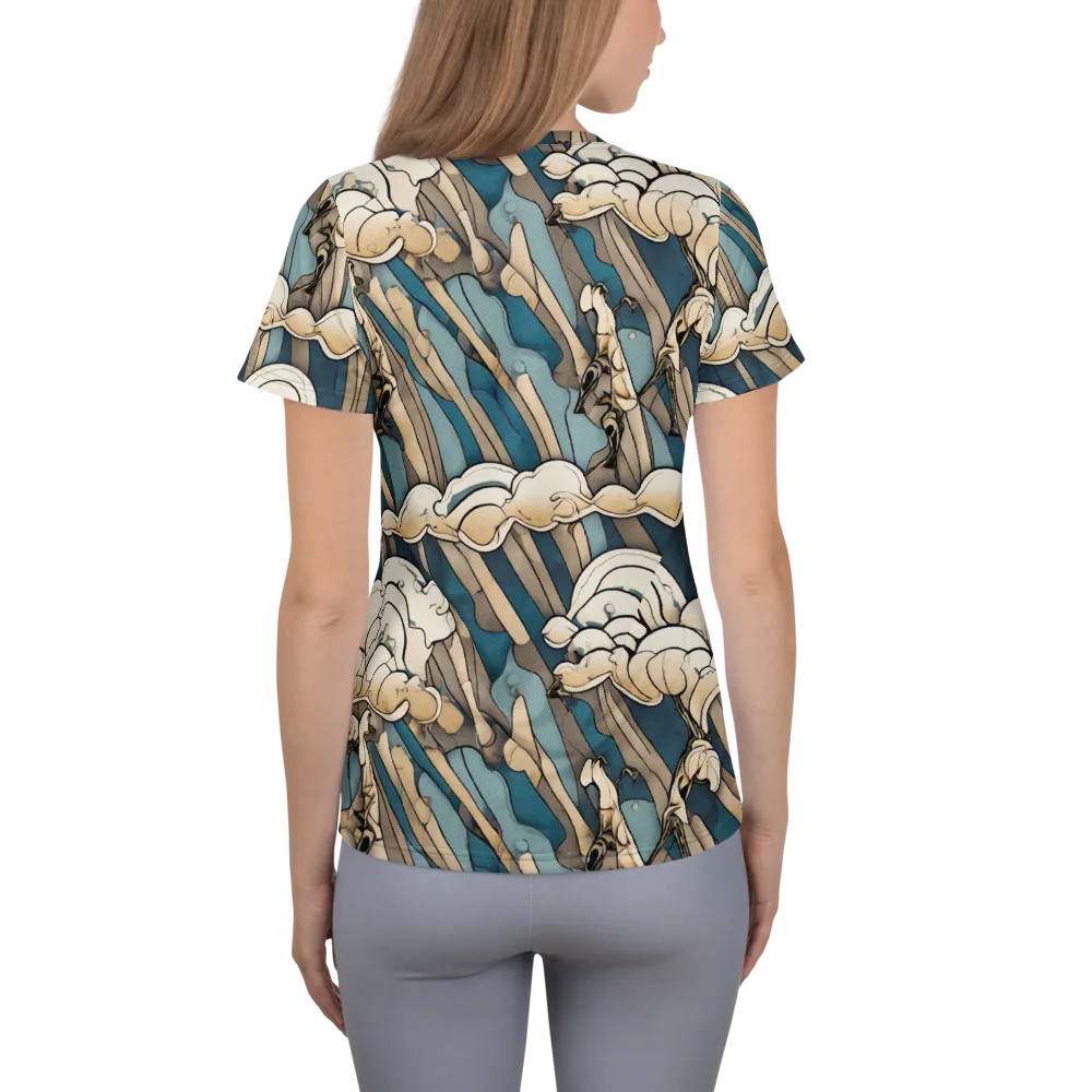 Art Nouveau Undertow on Women's Athletic T-Shirt — Back