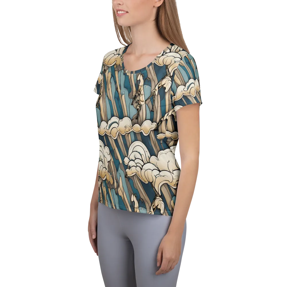 Art Nouveau Undertow on Women's Athletic T-Shirt — Left