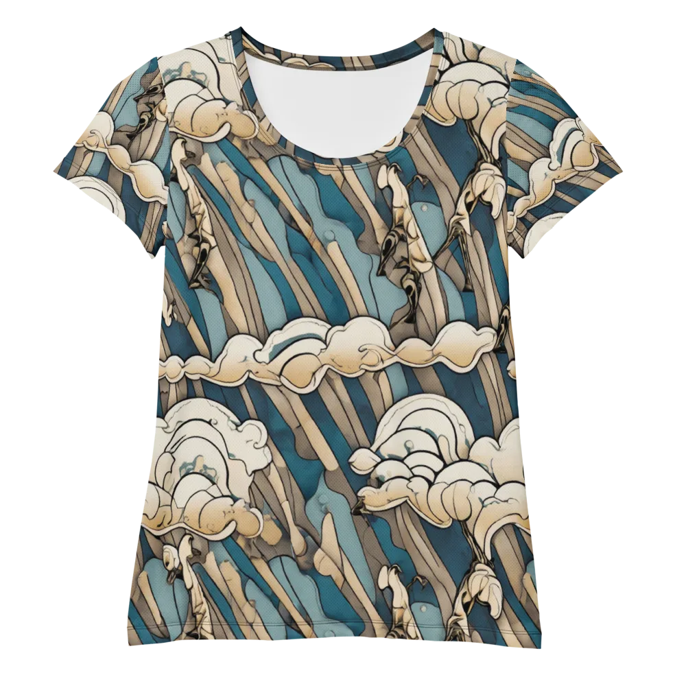 Art Nouveau Undertow on Women's Athletic T-Shirt — Front
