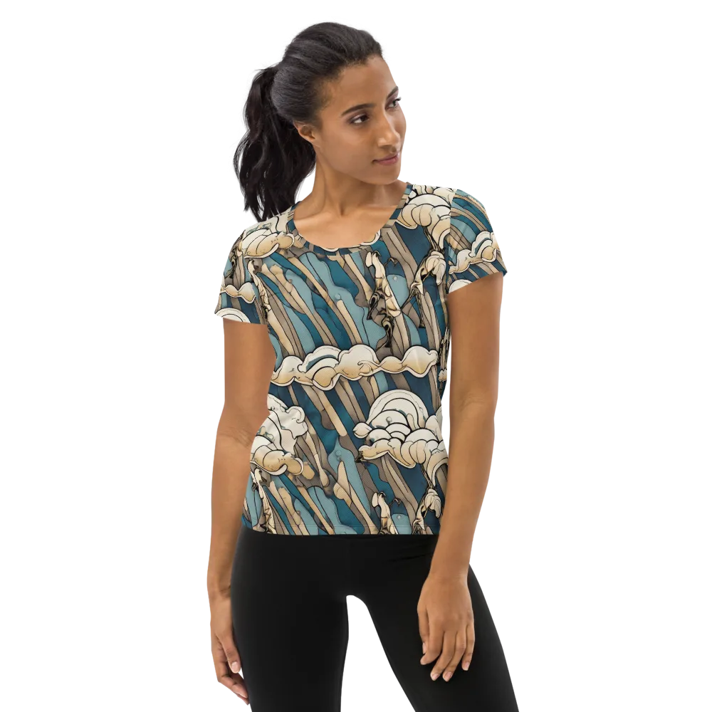 Art Nouveau Undertow on Women's Athletic T-Shirt — Front