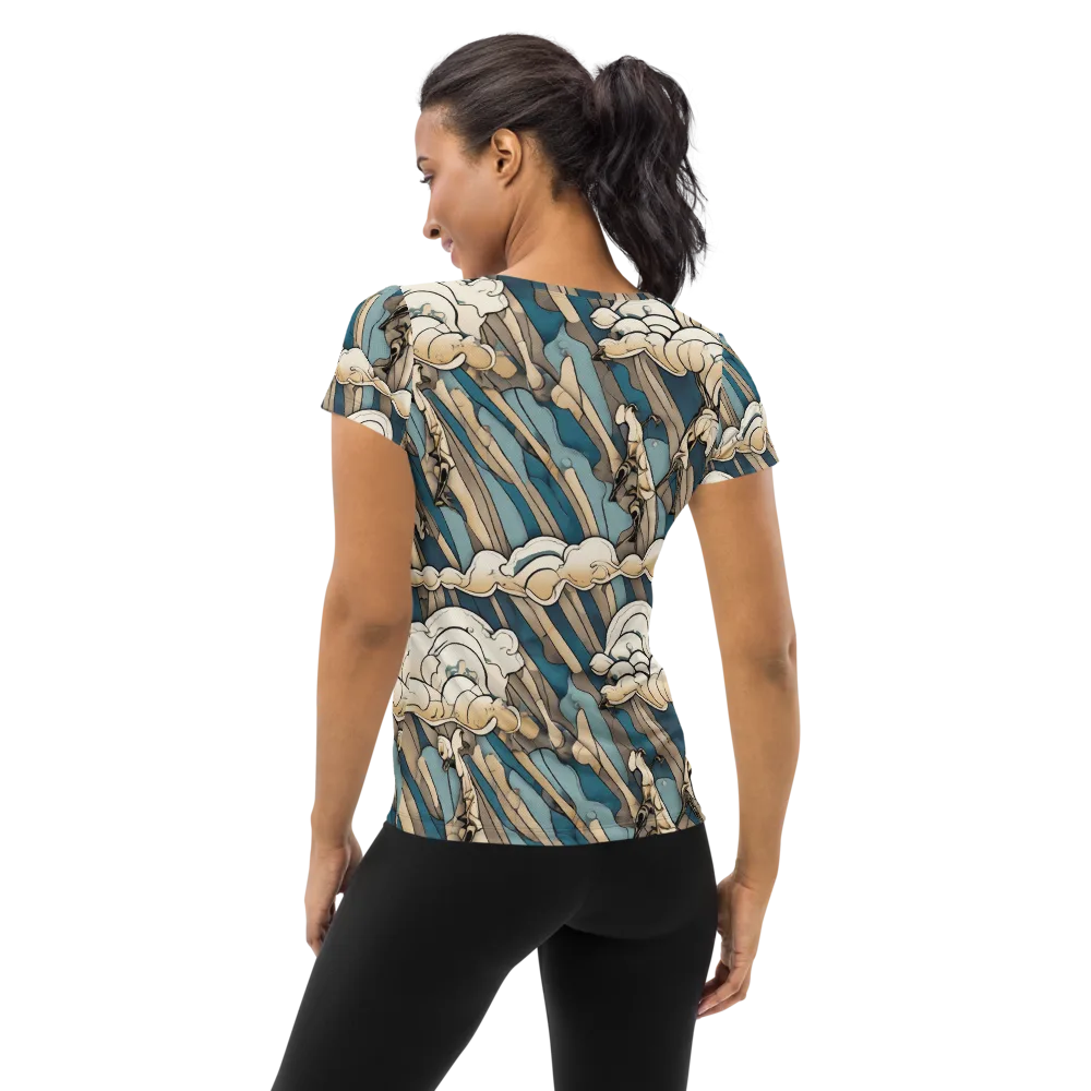 Art Nouveau Undertow on Women's Athletic T-Shirt — Back