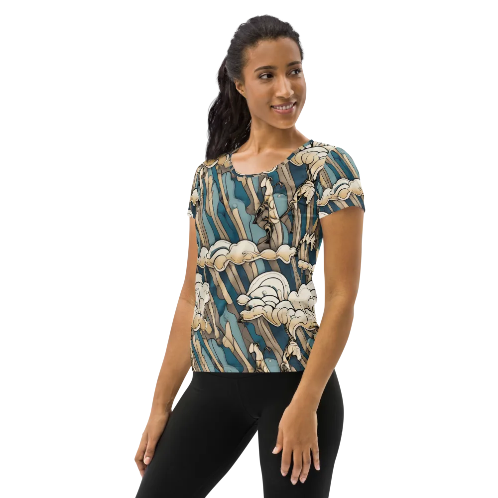 Art Nouveau Undertow on Women's Athletic T-Shirt — Left