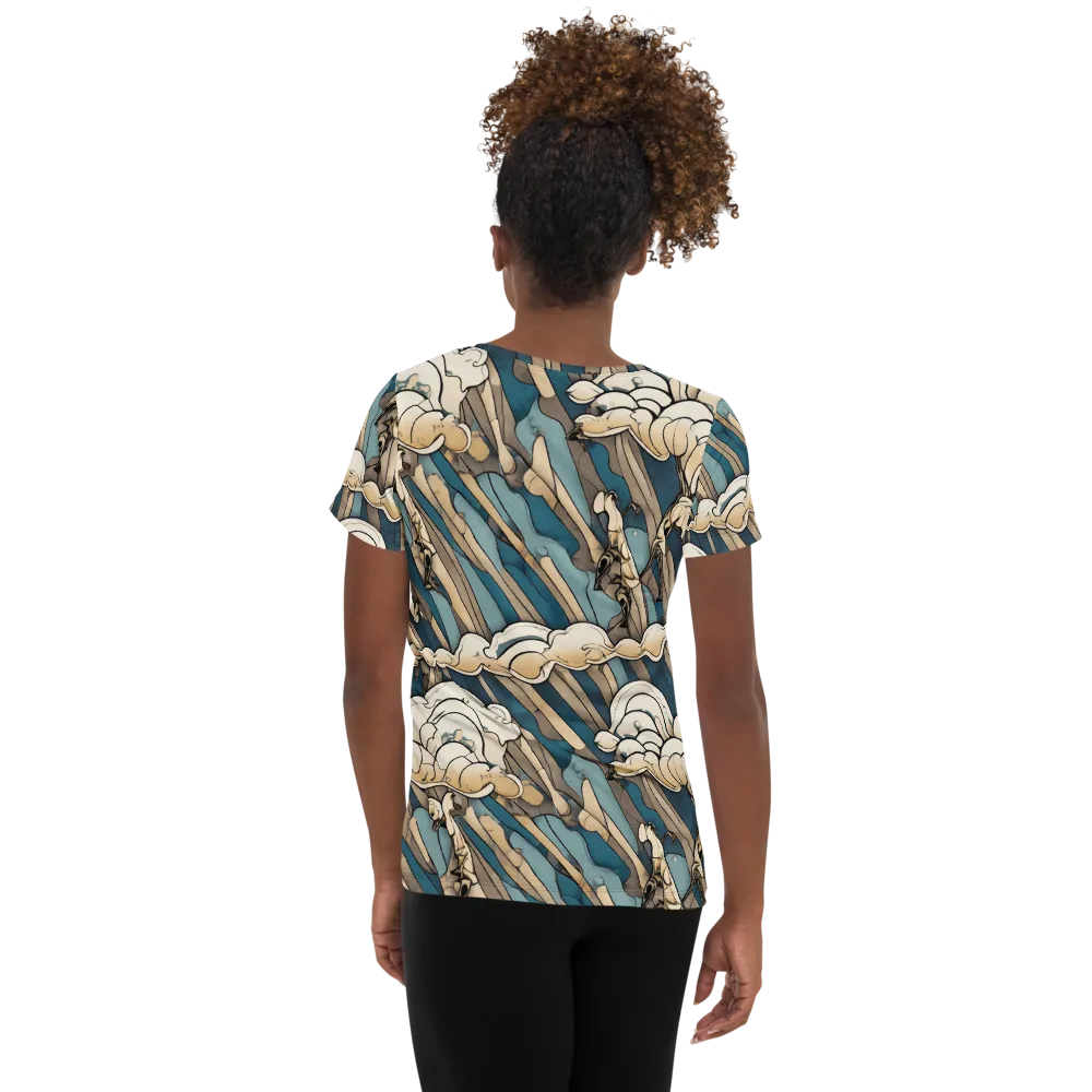 Art Nouveau Undertow on Women's Athletic T-Shirt — Back