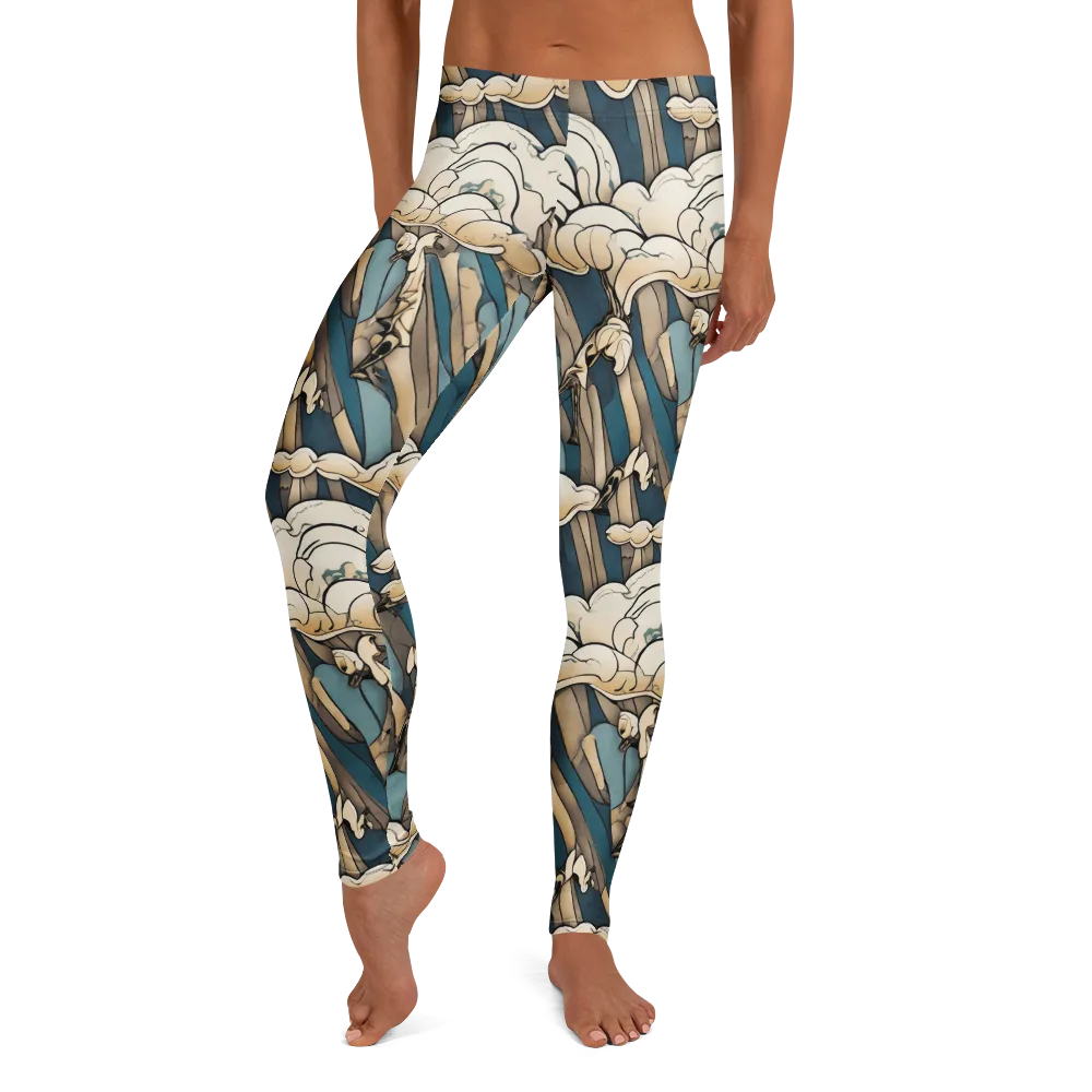 Art Nouveau Undertow on Leggings — Front