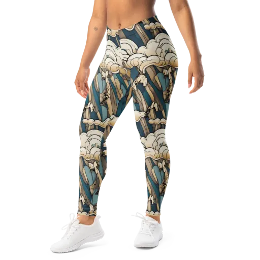 Art Nouveau Undertow on a Leggings