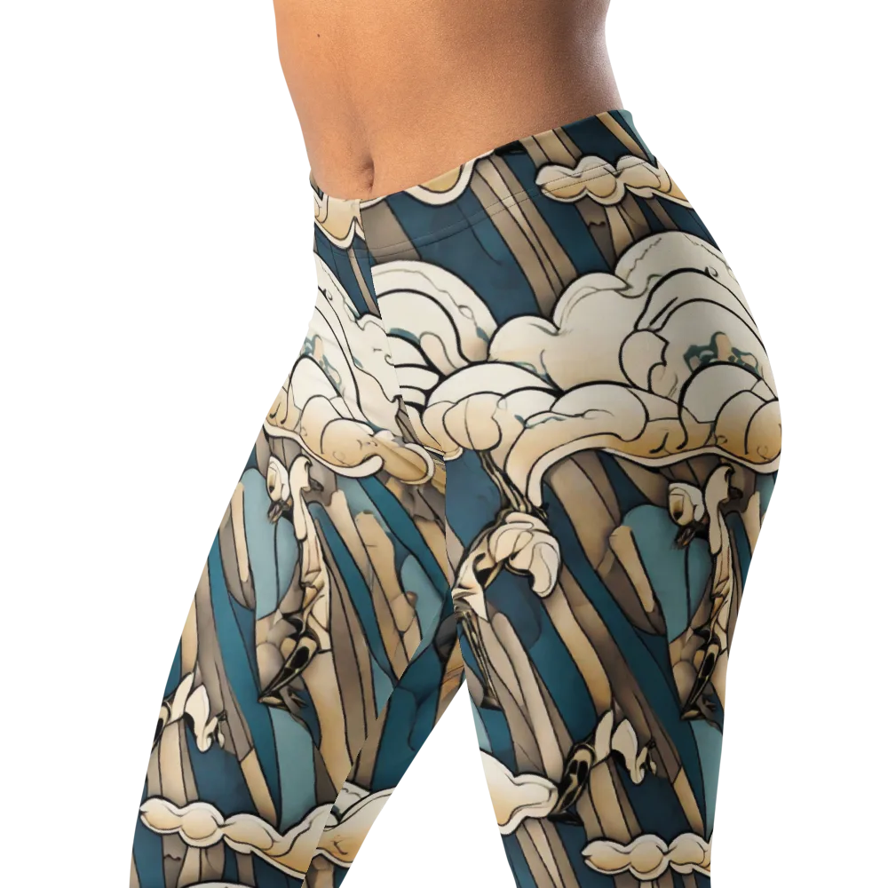 Art Nouveau Undertow on Leggings — Left Front
