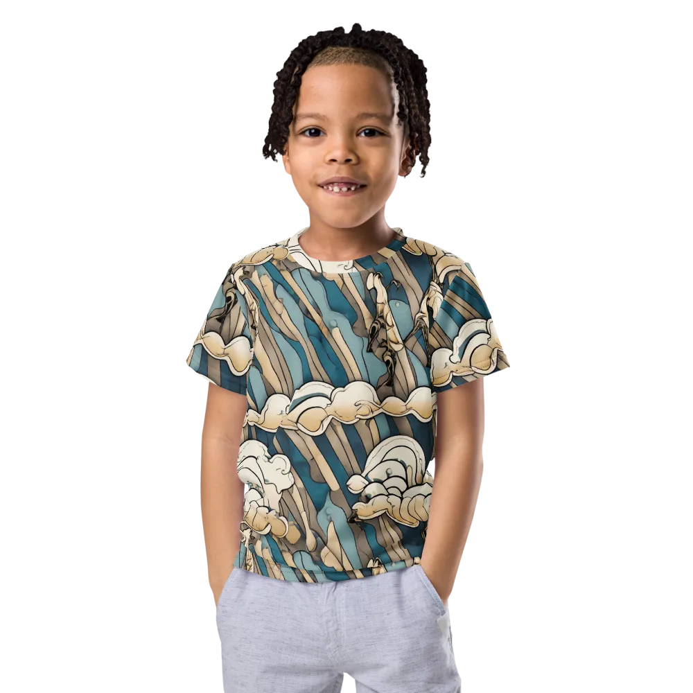 Art Nouveau Undertow on Kids Crew Neck T-Shirt — Front