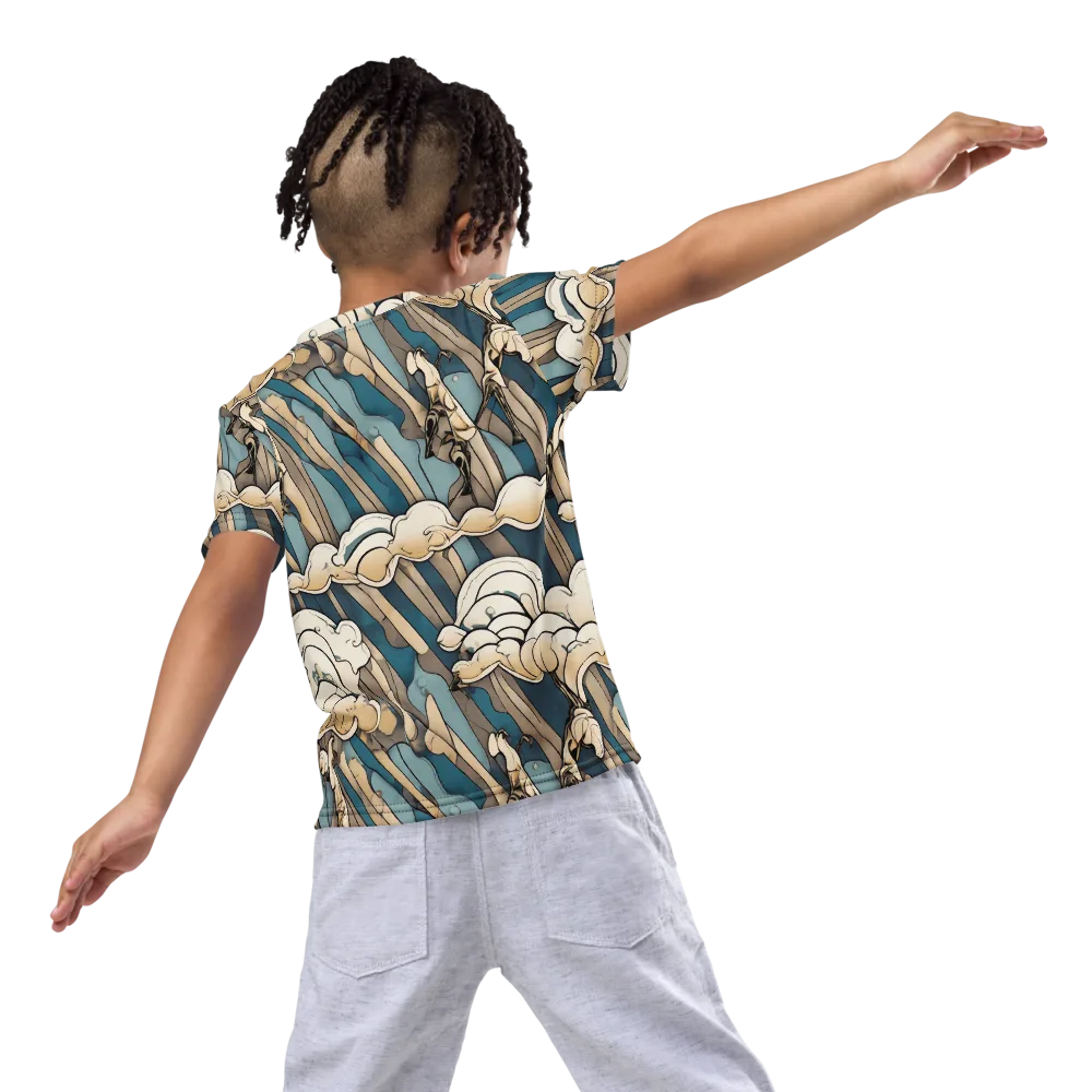 Art Nouveau Undertow on Kids Crew Neck T-Shirt — Back