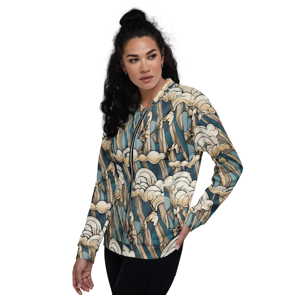 Art Nouveau Undertow on Bomber Jacket — Left