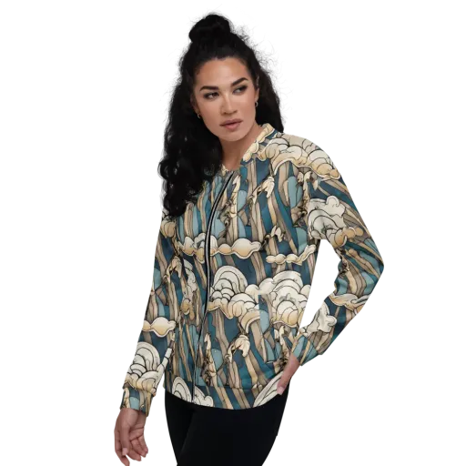 Art Nouveau Undertow on a Bomber Jacket