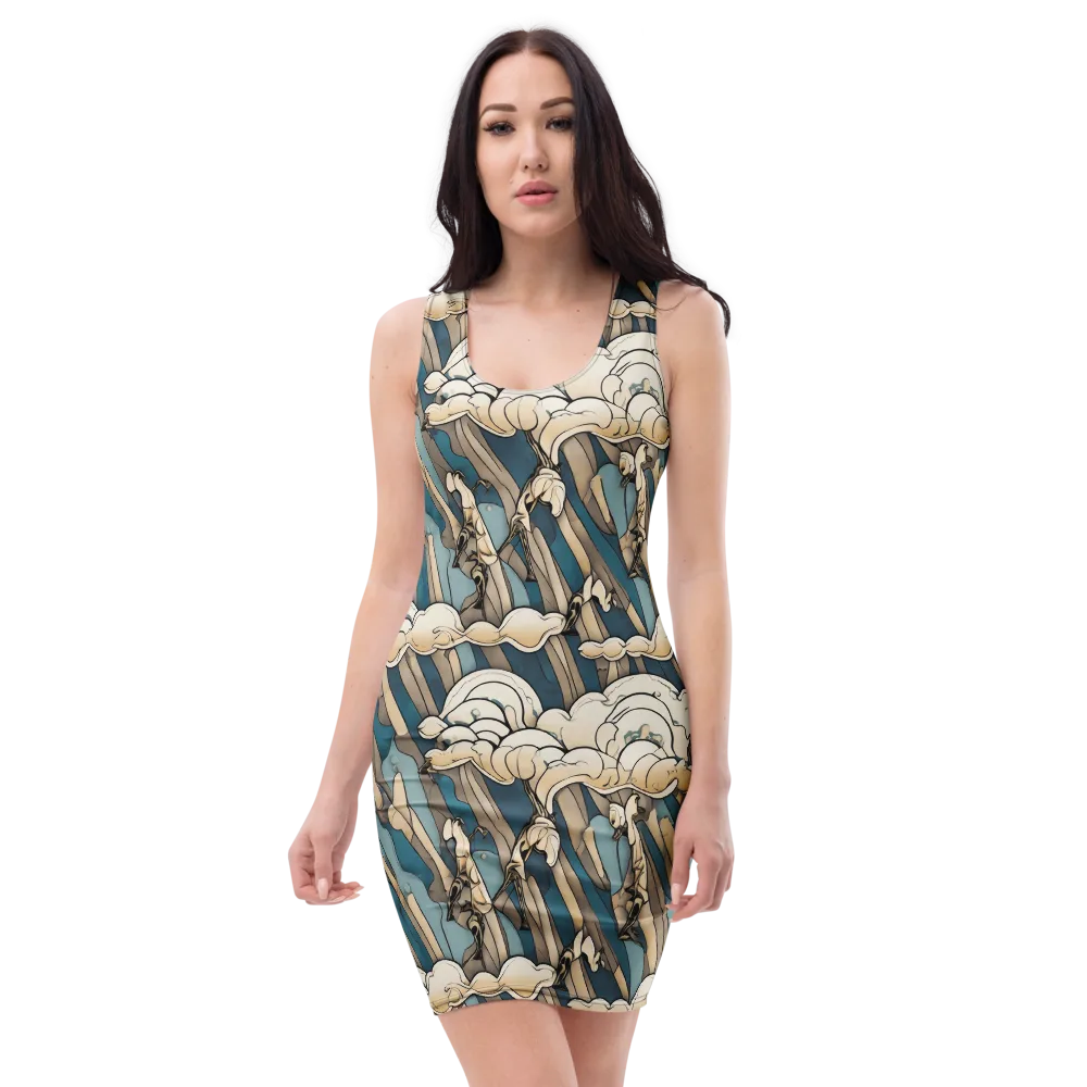 Art Nouveau Undertow on Bodycon Dress — Front