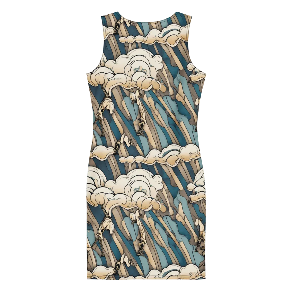 Art Nouveau Undertow on Bodycon Dress — Back