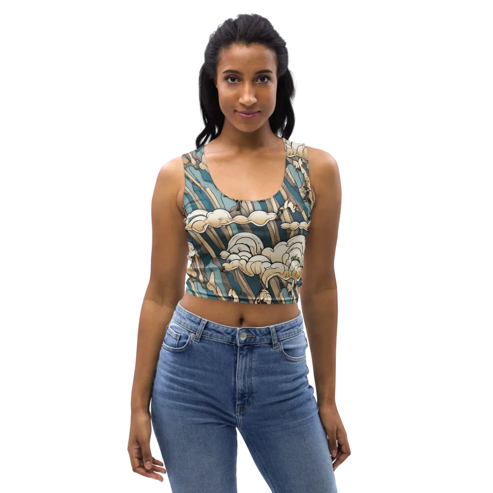 Art Nouveau Undertow on Crop Top — Front