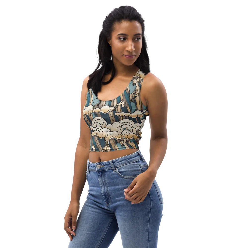 Art Nouveau Undertow on Crop Top — Left Front