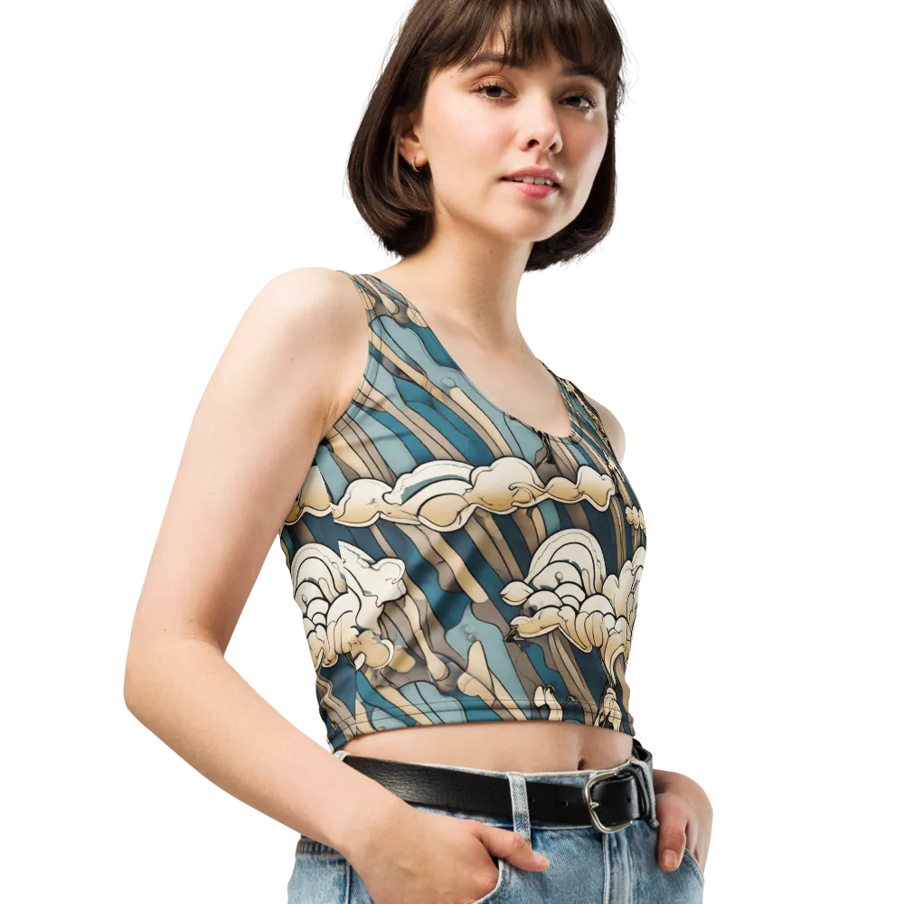 Art Nouveau Undertow on Crop Top — Right Front