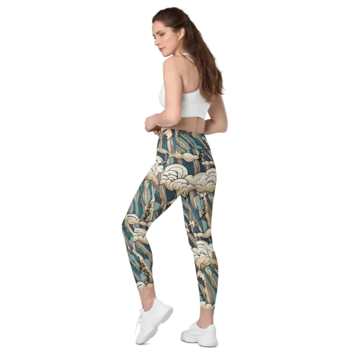 Art Nouveau Undertow on a Leggings with Pockets