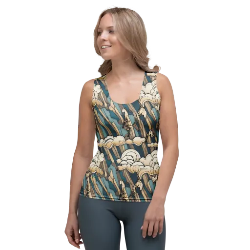 Art Nouveau Undertow on a Women's Tank Top