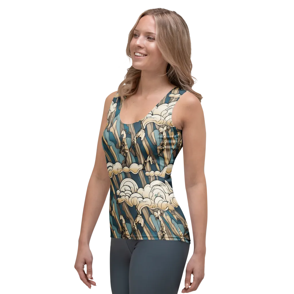 Art Nouveau Undertow on Women's Tank Top — Left Front