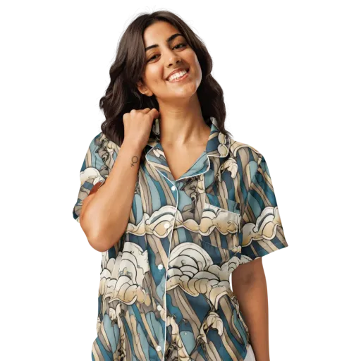 Art Nouveau Undertow on a Women's Short Sleeve Pajama Top