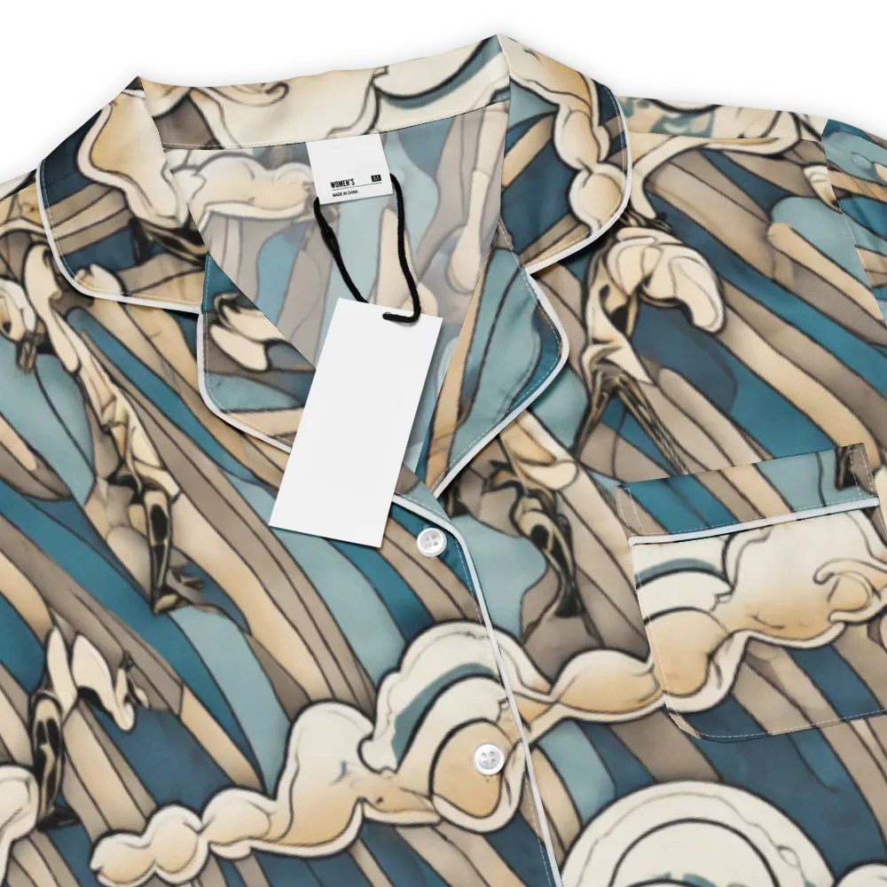 Art Nouveau Undertow on Women's Short Sleeve Pajama Top — Product details
